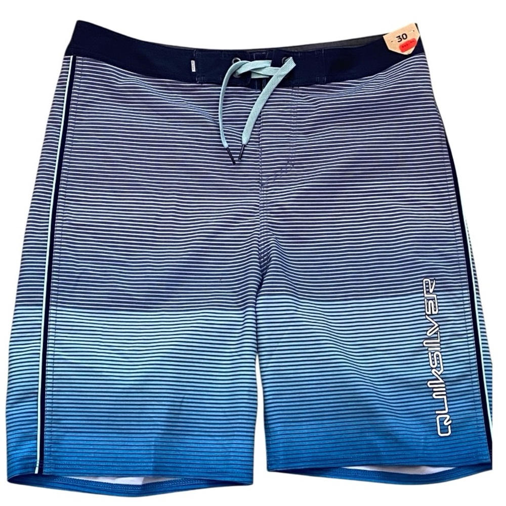 NWT Quiksilver Highline SurfSilk Youth Boardshorts Blue Ombré Size 30